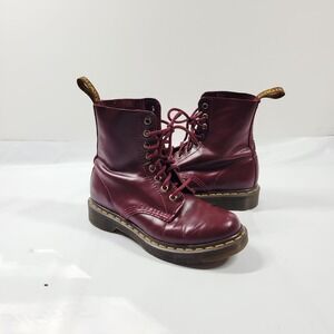 Doc Martens Pascal Combat Boots Oxblood Red Women's Size 6 Lace Up Goth Grunge